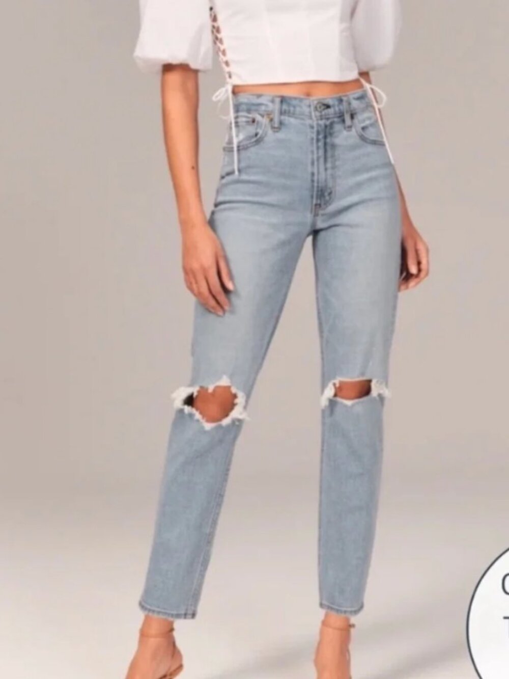 abercrombie and fitch the mom high rise curve love jeans - size 28